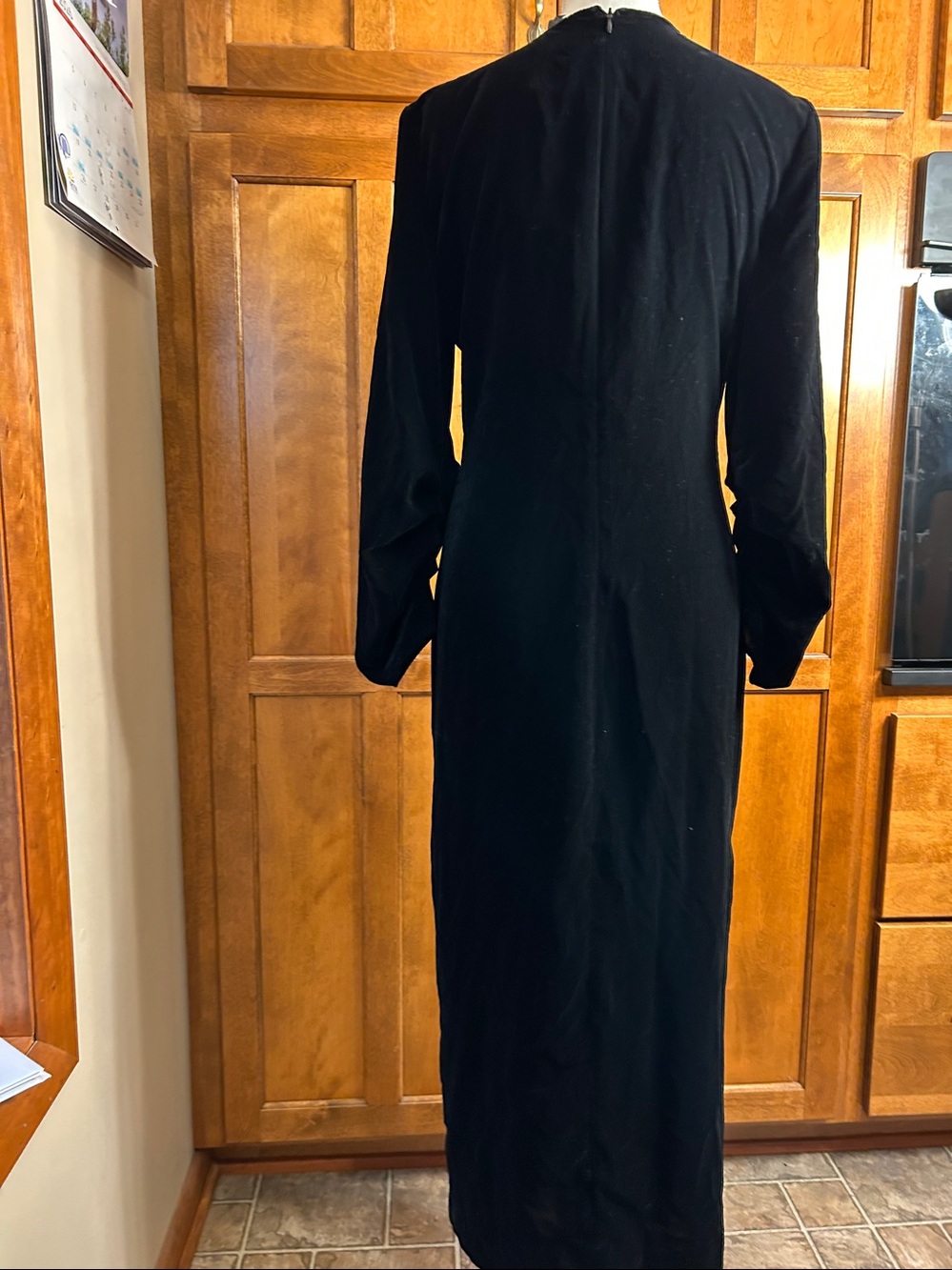NWT Zara Women’s Black Velvet Long Sleeve Maxi Evening Dress. Sz M.   Formal - Picture 4 of 16
